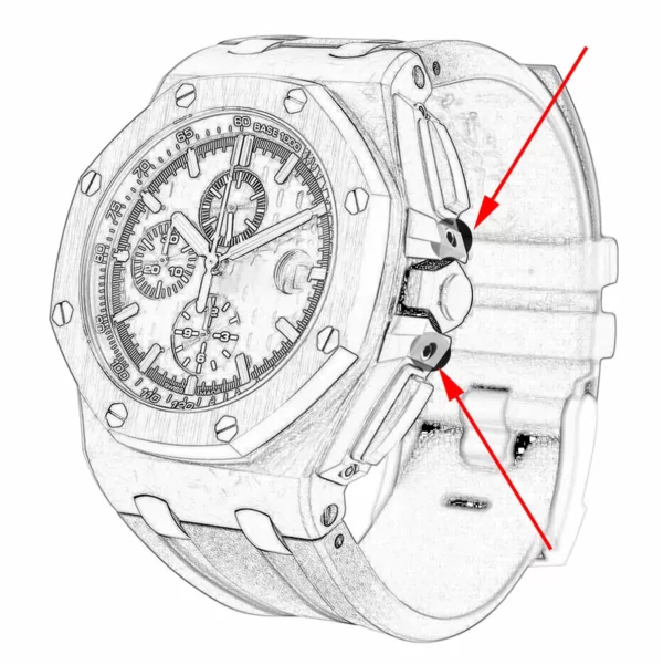 Screw Case Crown Audemars Piguet Royal Oak Offshore Ceramic-3 Silver Screw Royal Oak Offshore Audemars Piguet 44mm Stainless Steel