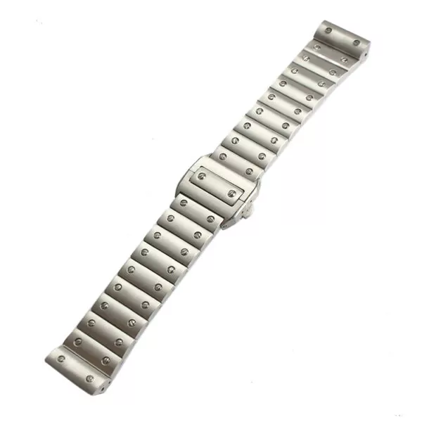 our-bracelet-de-montre-en-metal-massif_main-4 Silver Strap Bracelet for Cartier Santos 100 M/XL - Stainless Steel