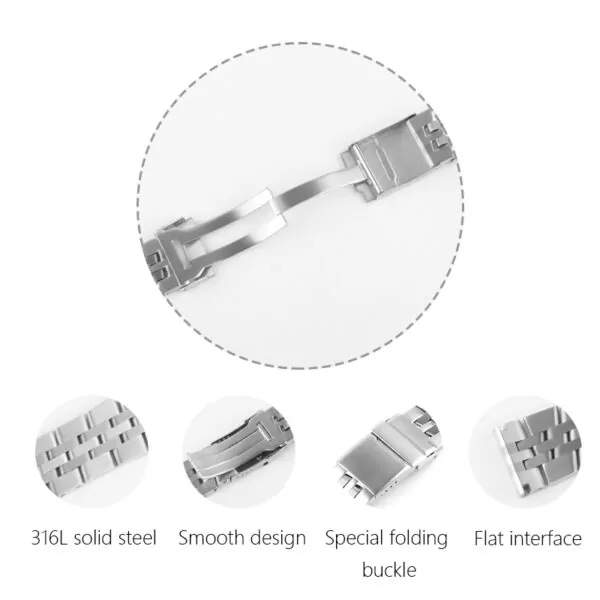 2_22mm-24mm-acier-inoxydable-bracelets-de-montre-pour-b-reitling-montre-Bracelet-marque-pour-oc-an (1) Silver Strap Bracelet for IWC Pilot Spitfire, Top Gun in Stainless Steel - 20, 21mm