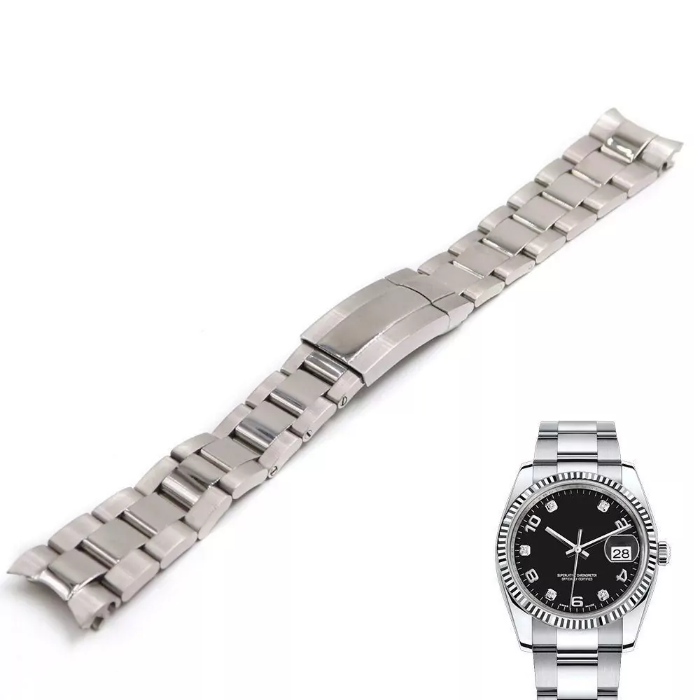 Bracelet-Acier-Steel-Strap-band-20mm-FOR-Rolex-DateJust-1-153338445428 Silver Strap Bracelet for Rolex DateJust I in Stainless Steel - 20mm