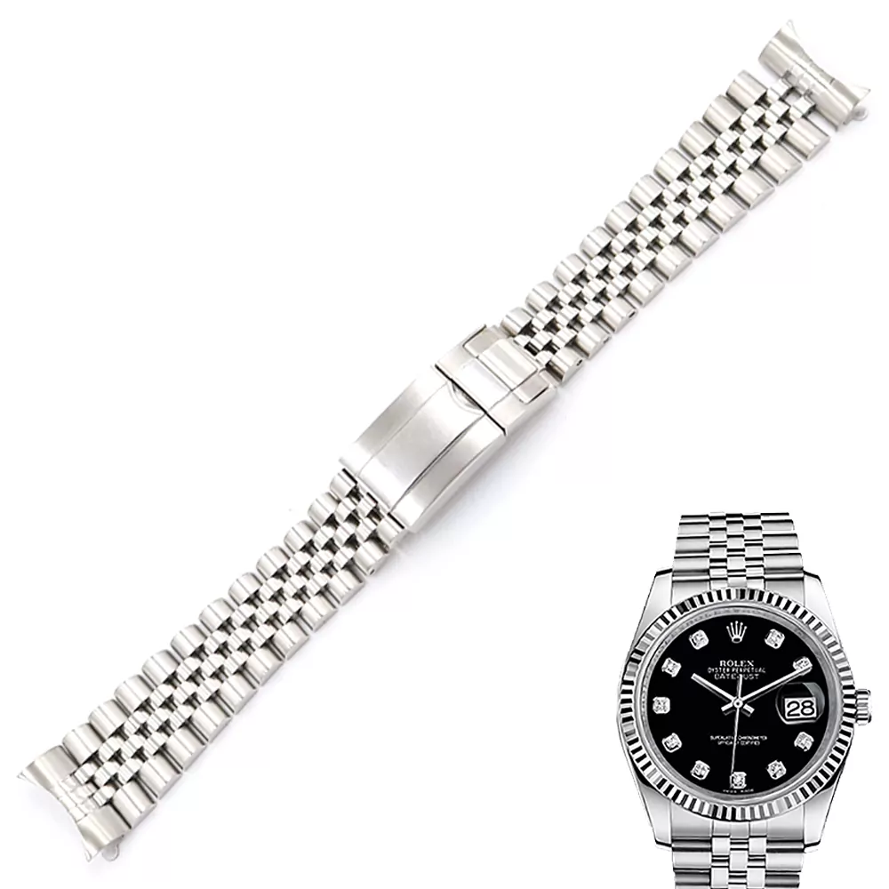 1 Silver Strap Bracelet Jubilee for Rolex Datejust 19,20mm Stainless Steel