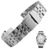 BTSS8X-8 Silver Strap Bracelet for Chronomat, Navitimer, Crosswind, Colt Breitling 20, 22, 24mm Stainless Steel