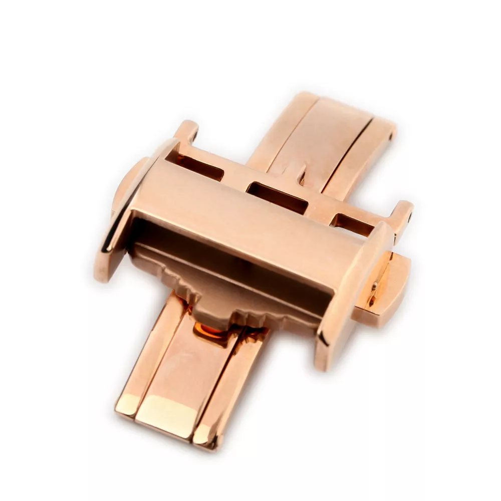 Montre-De-Courroie-De-Boucle-D-ployante-pour-Longines-Montres-Accessoires-18-MM-316L-Solide-En-2 Rose Gold Clasp Buckle For Longines