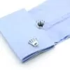 3_Boutons-de-manchette-en-Option-or-et-argent-4-couleurs Stainless Steel Cufflinks Rolex Crown Look