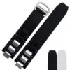 CASR1G-2 Steel & Black Rubber Strap Bracelet for Cartier 21 Chronoscaph