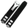 Silicone-20mm-Hommes-Bracelet-En-Caoutchouc-de-Bande-de-Montre-21-Chronoscaph-Acier-Inoxydable-Lien-Sp Steel & Black Rubber Strap Bracelet for Cartier 21 Chronoscaph