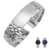 bracelet-en-acier-inoxydable-solide-bracelet-en-acier-inoxydable-de-remplacement-20mm-bracelet-en-acier (1) Steel Bracelet for Omega Seamaster 007 Planet Ocean GMT Band Push Buckle
