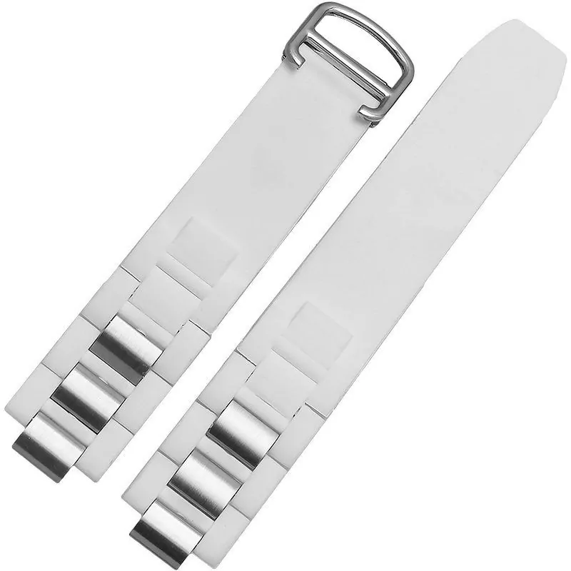 s-l1600-5 Steel & White Rubber Strap for Cartier 21 Chronoscaph