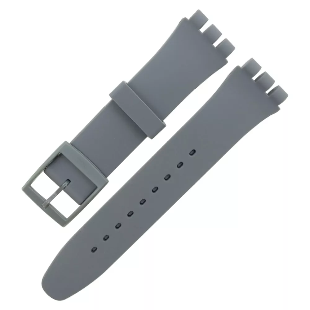 Silicon-Remplacement-strap-Swatch-16-17-18-19-20mm-33 Strap in Grey Silicone for Swatch