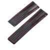 carbon tag heuer carbon red Strap in Leather Carbon Fiber in Black with Red Stitches for TAG Heuer Carrera, Monaco, Aquaracer