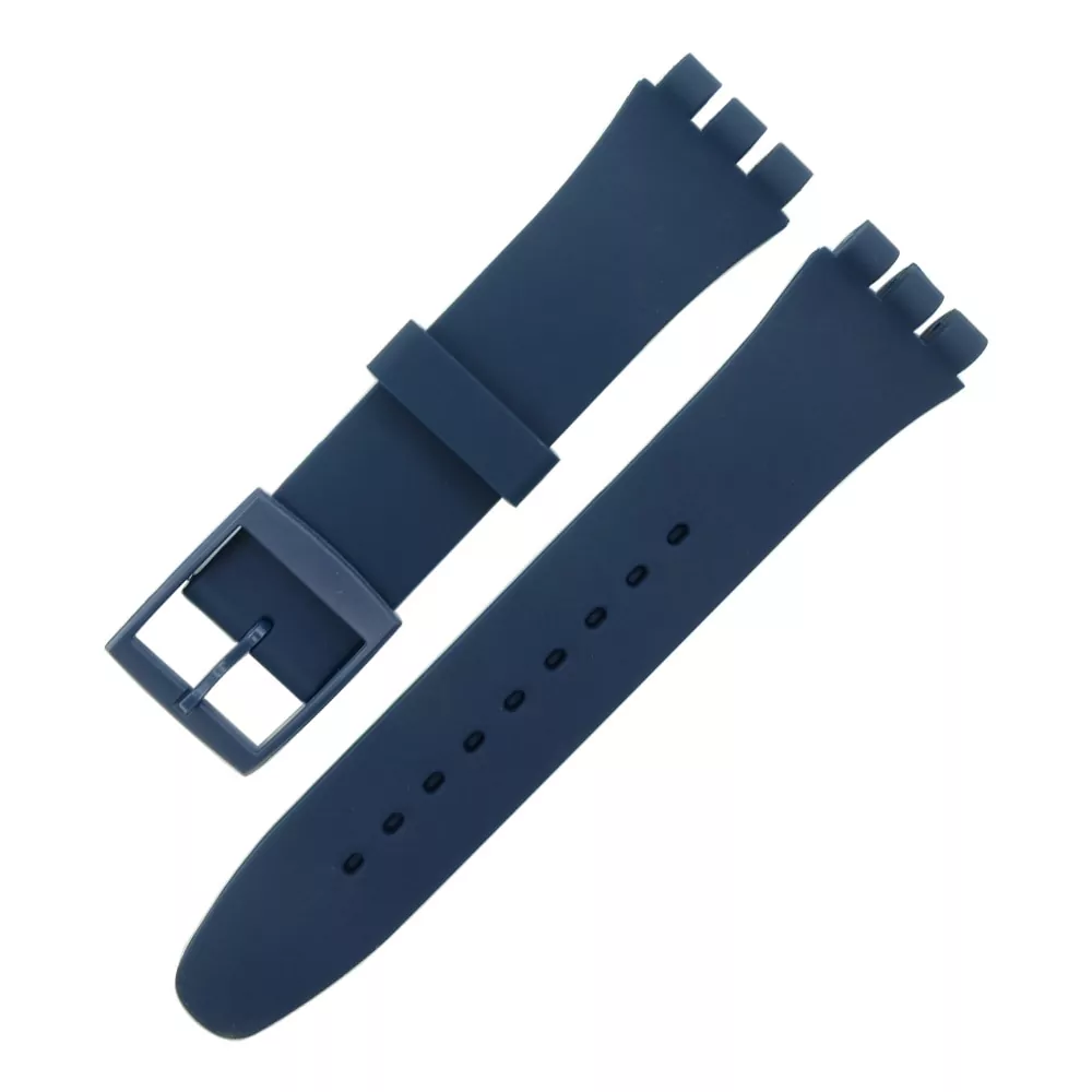 Silicon-Remplacement-strap-Swatch-16-17-18-19-20mm-19 Strap in Navy Blue Silicone for Swatch