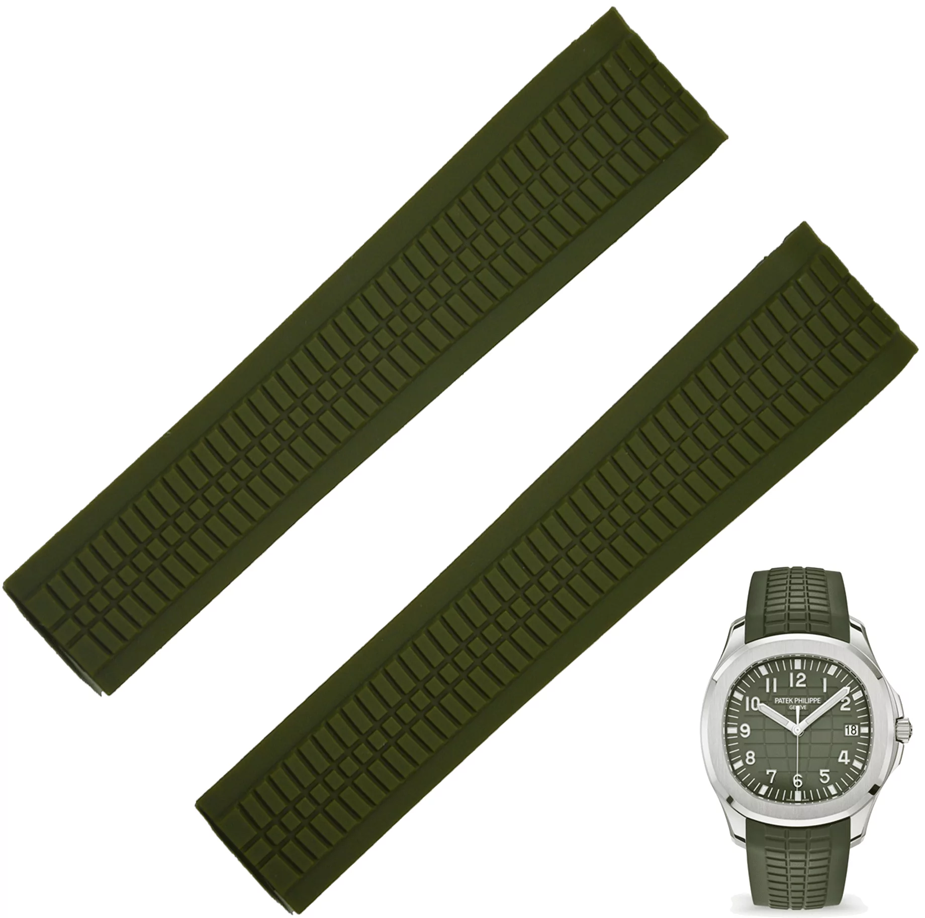 Tropical Green Rubber Strap Bracelet for Patek Philippe Aquanaut