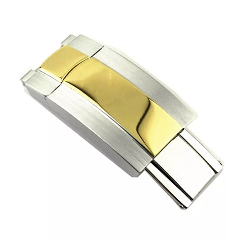 Silver Gold_aytona-boucle-de-montre-pour-hommes_variants-3 Two-Tone Gold Folding Clasp for Rolex Datejust & Milgauss 16mm Stainless Steel
