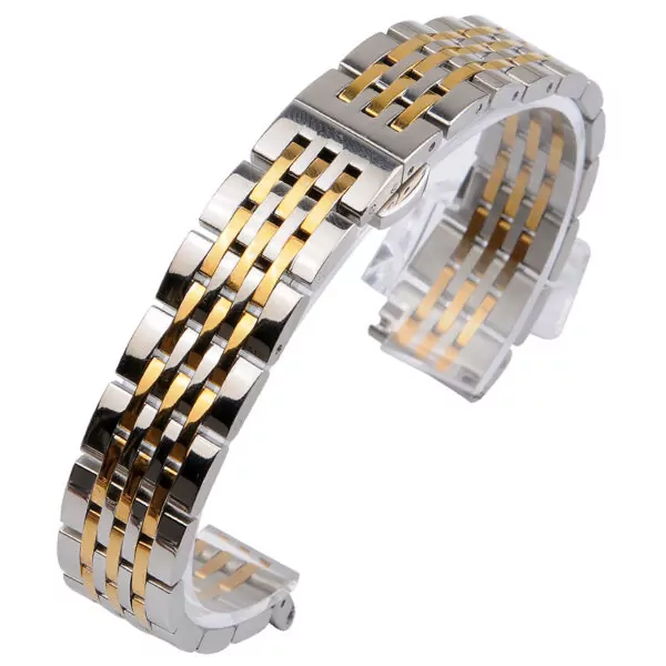 Stainless Steel Strap Bracelet for Tissot T41 Le locle 14 16 18 19 20 21-8 Two-Tone Gold Strap Bracelet for Tissot 1853, T41, T17, Stainless Steel