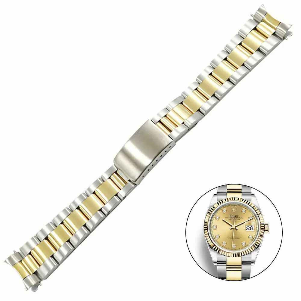 s-l1600 Two-Tone Oyster Band Bracelet for Rolex Datejust Vintage Yellow Gold Steel - 4 Sizes