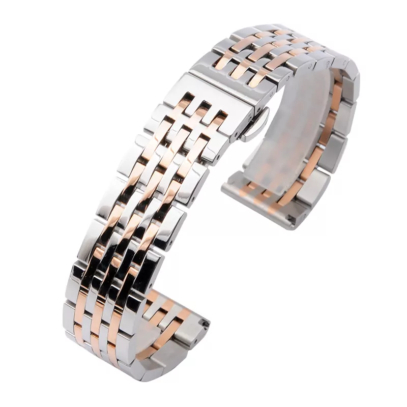 Stainless Steel Strap Bracelet for Tissot T41 Le locle 14 16 18 19 20 21-12 Two-Tone Rose Gold Strap Bracelet for Tissot 1853, T41, T17, Stainless Steel