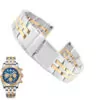 Breitling Two-Tone Silver & Gold Strap Bracelet Strap Bracelet for Chronomat, Navitimer, Crosswind, Colt Breitling 20, 22, 24mm Stainless Steel