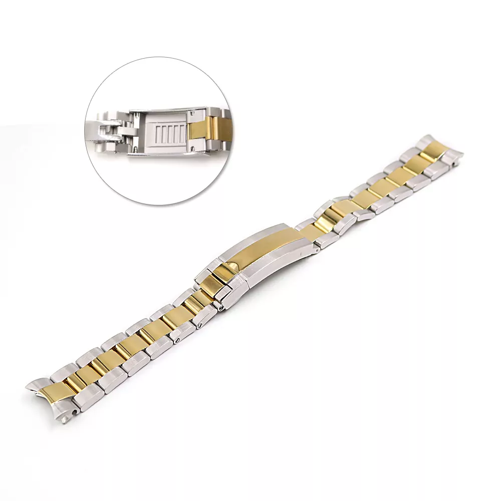 ROSS8GX_117 Two-Tone Steel & Gold Strap Bracelet Glidelock for Rolex Submariner, GMT I & II - 20mm