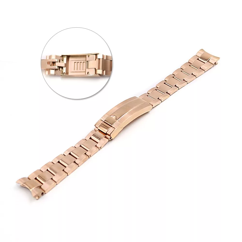 ROSS8GX_14 Rose Gold Strap Bracelet Glidelock for Rolex Submariner, GMT I & II - 20mm