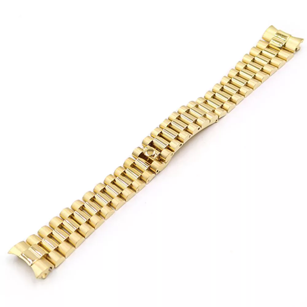 CARLYWET-20mm-316L-acier-inoxydable-solide-extr-mit-incurv-e-vis-liens-remplacement-Bracelet-de-montre (3) copy 2 Gold Strap Bracelet President for Rolex Datejust Solid End Link 13,20mm Stainless Steel