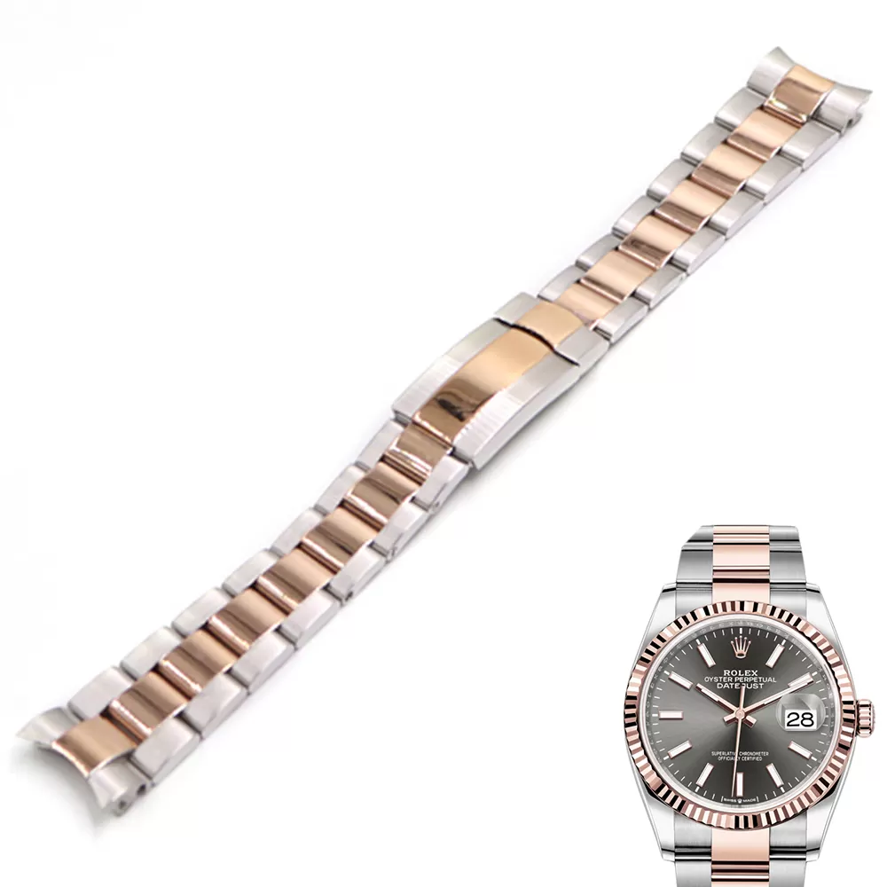 ROSXXG9-1 copy Two-Tone Steel & Rose Gold Strap Bracelet for Rolex Datejust 20mm Stainless Steel