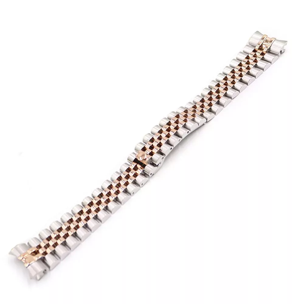 ROSS8G11-7 copy Two-Tone Steel & Rose Gold Strap Bracelet Jubilee for Rolex Datejust Solid End Link 20mm Stainless Steel
