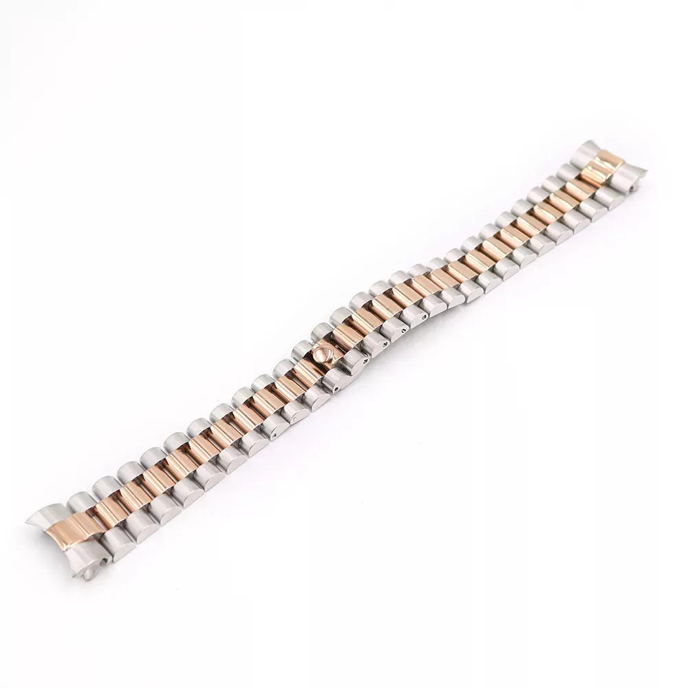 CARLYWET-20mm-316L-acier-inoxydable-solide-extr-mit-incurv-e-vis-liens-remplacement-Bracelet-de-montre (1) copy Two-Tone Steel & Rose Gold Strap Bracelet President for Rolex Datejust Solid End Link 20mm Stainless Steel