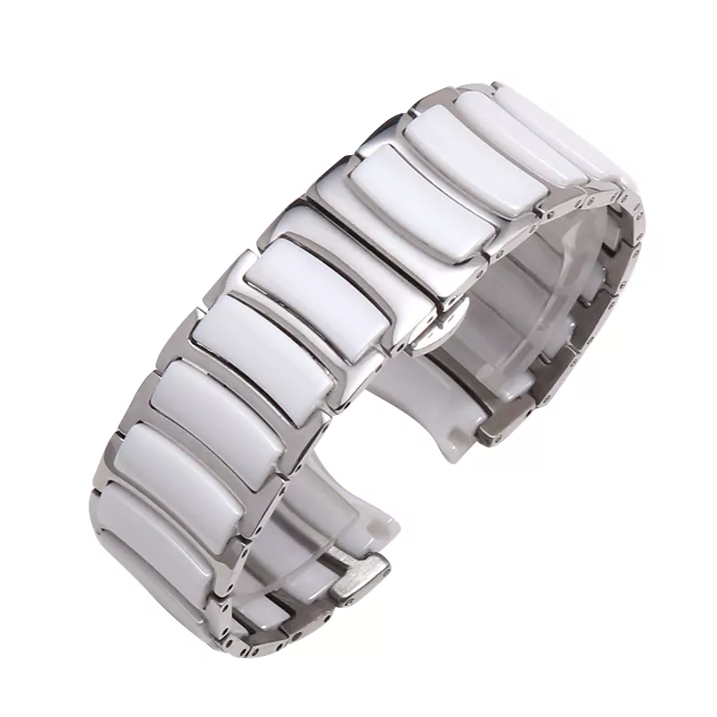 0_12-16mm-acier-inoxydable-et-c-ramique-Spacial-Arc-fin-Bracelet-de-montre-pour-Rado-6021 2 White Ceramic Strap Band Rado Centrix Jubile/Diamonds 12,16mm