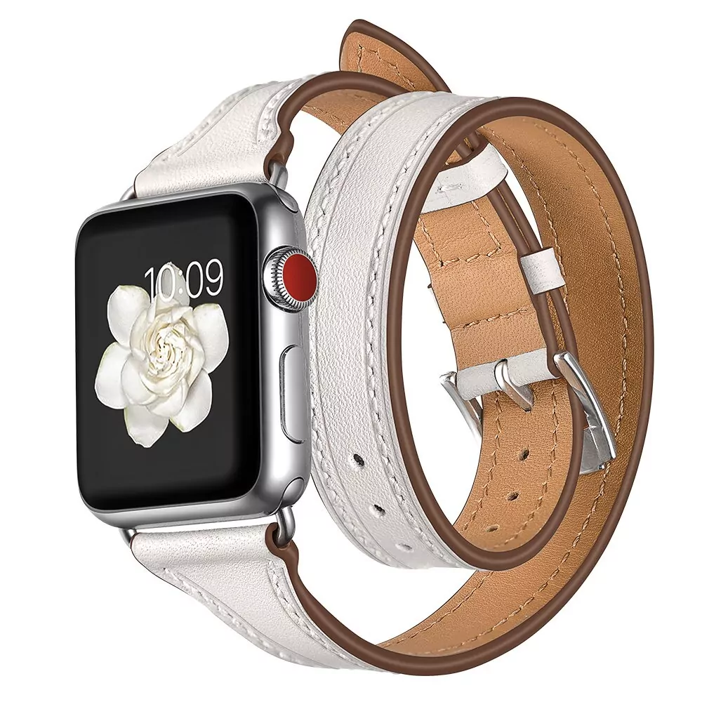 ouble-tour-pour-bracelet-de-montre-appl_main-1 White Double Tour Slim Band Apple iWatch Hermes In Leather