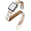 our-bracelet-de-montre-apple-5-4-3-2-he_main-0 White Printed Double Tour Band Apple iWatch Hermes In Leather