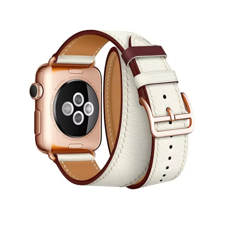 31_our-bracelet-de-montre-apple-5-4-3-2-1_variants-0 White, Red & Rose Gold Double Tour Band Apple iWatch Hermes In Leather