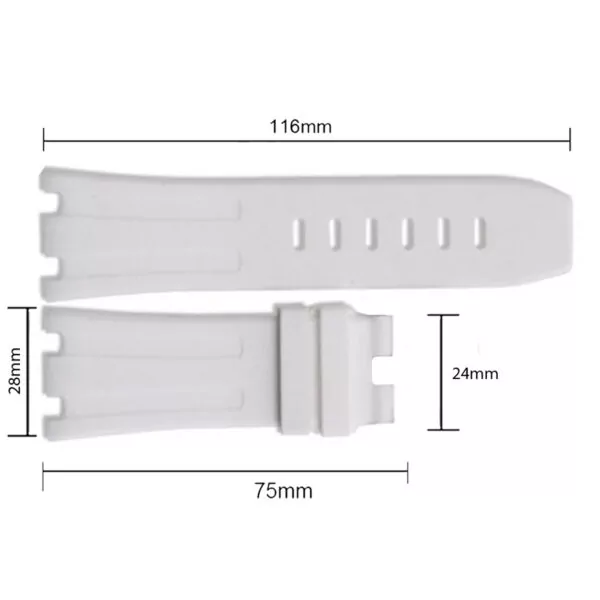 White copy White Rubber Strap for Audemars Piguet Royal Oak Offshore