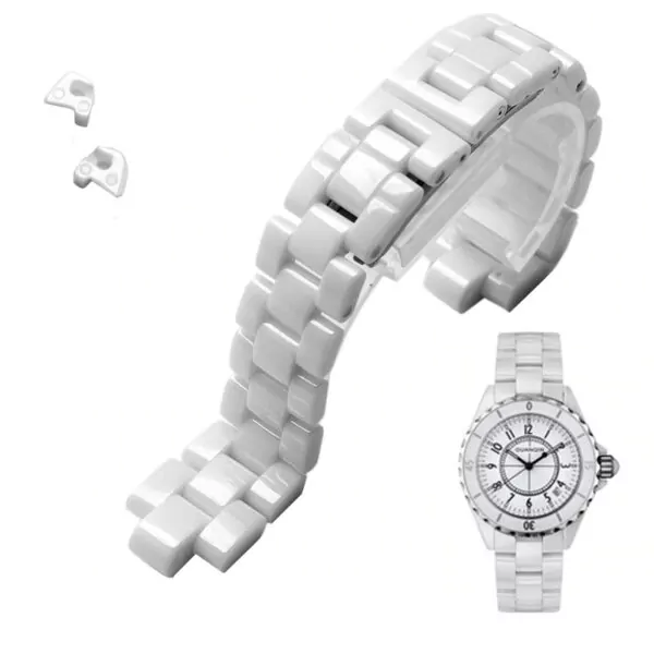 racelet-de-montre-convexe-ceramique-noi_main-4 White Strap Bracelet For Chanel J12 16,19mm In Ceramic