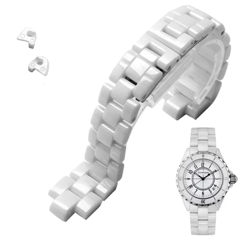 racelet-de-montre-convexe-ceramique-noi_main-4 White Strap Bracelet For Chanel J12 16,19mm In Ceramic