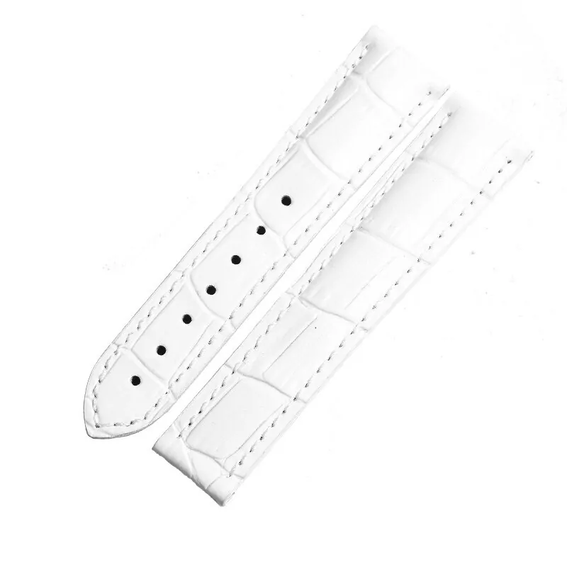 2_entula-bracelets-de-montre-pour-omega-d_variants-1 White Strap Bracelet for Omega DeVille, Speemaster, Constellation In Crocodile/Alligator Grain - 18mm