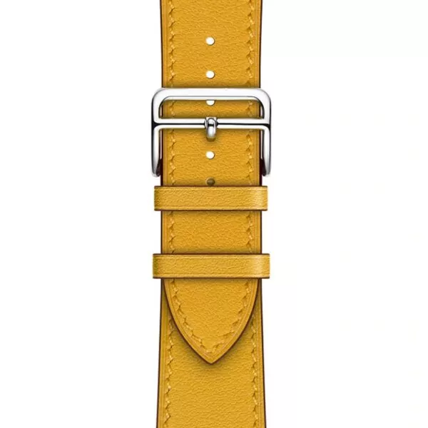 e-plus-recent-bracelet-en-cuir-a-tour-u_description-12 Yellow Strap Apple iWatch Hermes In Leather
