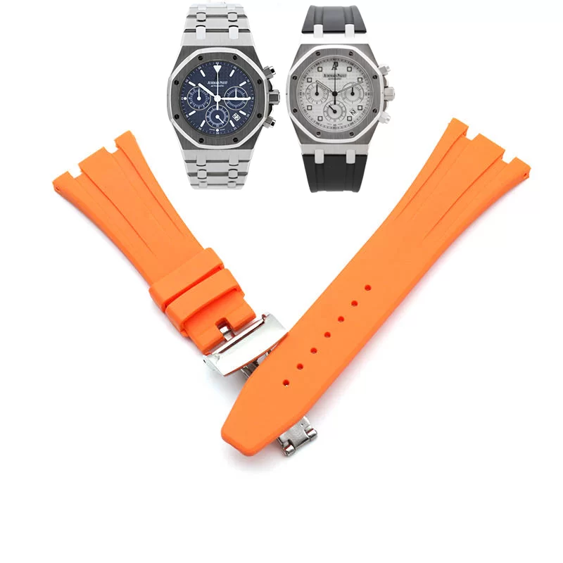 APSRXM1-17 Orange Strap Royal Oak Kasparov Audemars Piguet 26mm In Rubber