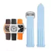 Watch_Strap_for_Cartier_Roadster_In_Rubber_11 Light Blue Rubber Strap Band for Cartier Roadster Quick Switch - 19mm
