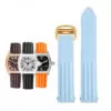 Watch_Strap_for_Cartier_Roadster_In_Rubber_9 Light Blue Rubber Strap Band for Cartier Roadster Quick Switch - 19mm