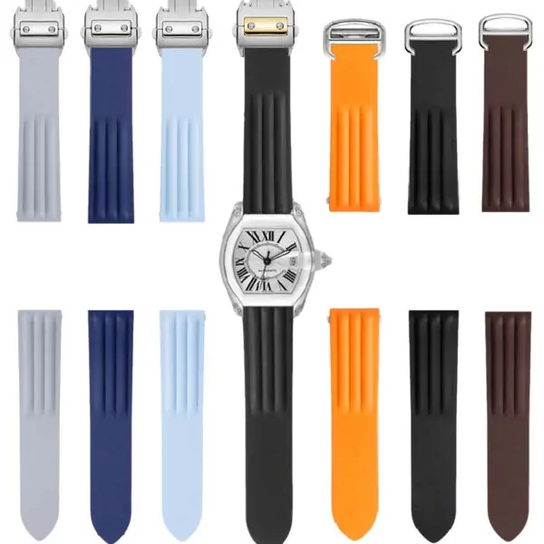 Black Rubber Strap for Cartier Roadster Quick Switch