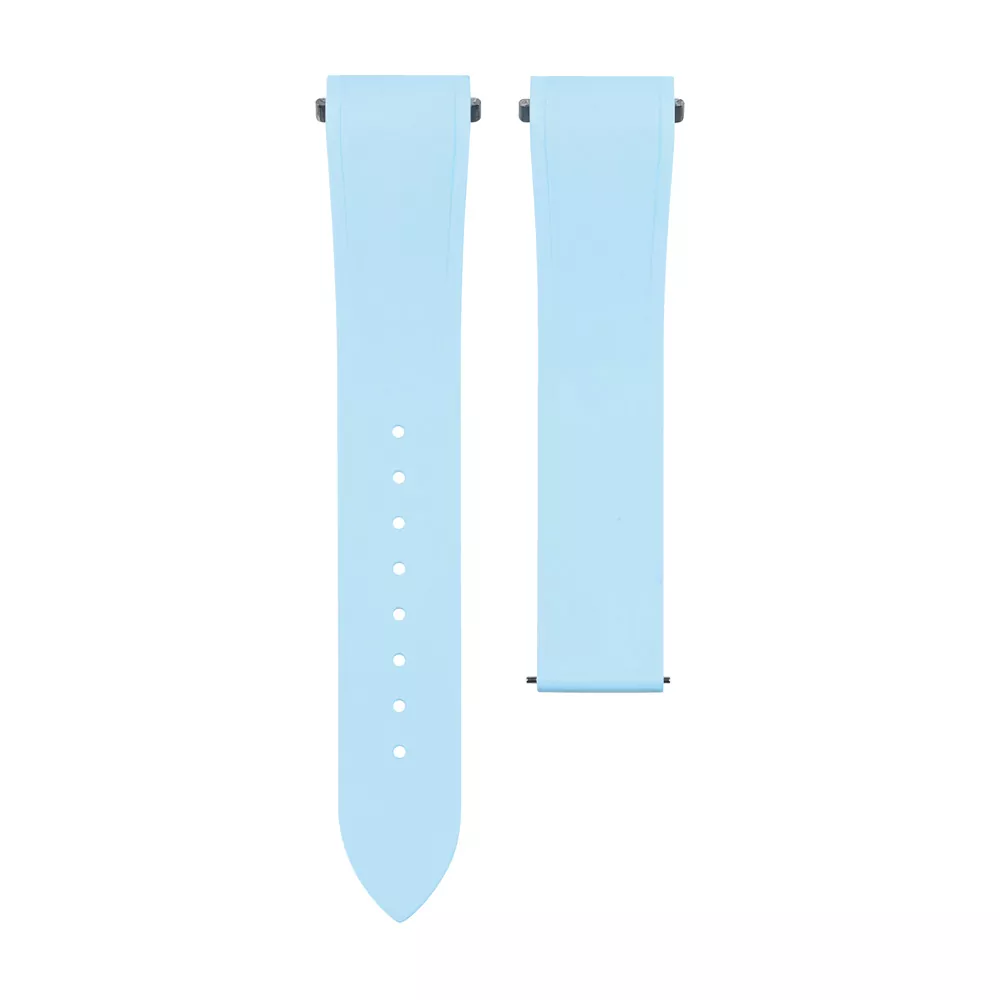 Sky Blue Rubber Strap Band for Santos Medium Quick Switch