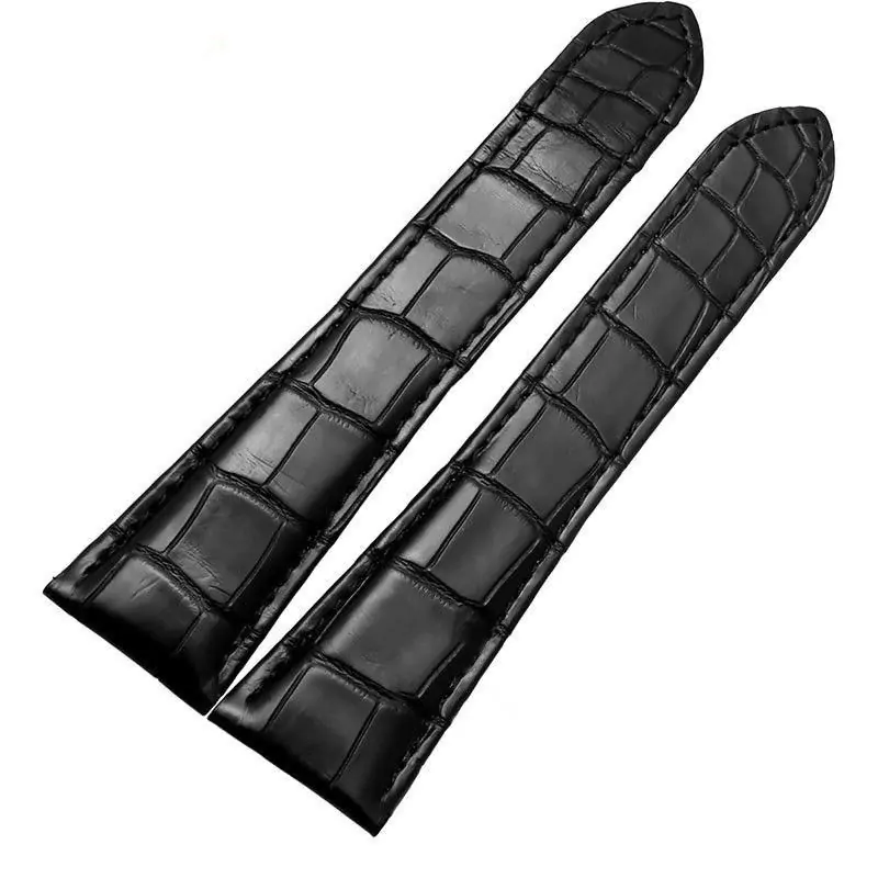black-leather-genuine-crocodile-strap-for-cartier-tank-caliber Black Leather Genuine Crocodile Strap for Cartier Tank, Caliber, Drive...