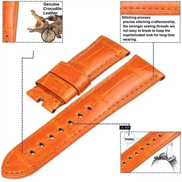 orange-genuine-crocodile-leather-strap-bracelet-for-panerai-marina-luminor-3 Orange Crocodile Strap Bracelet for Panerai Marina, Luminor...