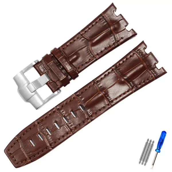 Corned_crocodile_pattern_strap_for_Audemars_Piguet_royal_oak_offshore_ap_18 Brown Crocodile Corned Grain Leather Bracelet for Audemars Piguet Royal Oak Offshore - 28mm