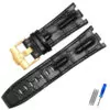 Corned_crocodile_pattern_strap_for_Audemars_Piguet_royal_oak_offshore_ap_19 Black Crocodile Corned Grain Leather Bracelet for Audemars Piguet Royal Oak Offshore - 28mm