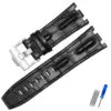 Corned_crocodile_pattern_strap_for_Audemars_Piguet_royal_oak_offshore_ap_23 Black Crocodile Corned Grain Leather Bracelet for Audemars Piguet Royal Oak Offshore - 28mm