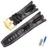 Corned_crocodile_pattern_strap_for_Audemars_Piguet_royal_oak_offshore_ap_24 Black & White Crocodile Corned Grain Leather Bracelet for Audemars Piguet Royal Oak Offshore - 28mm