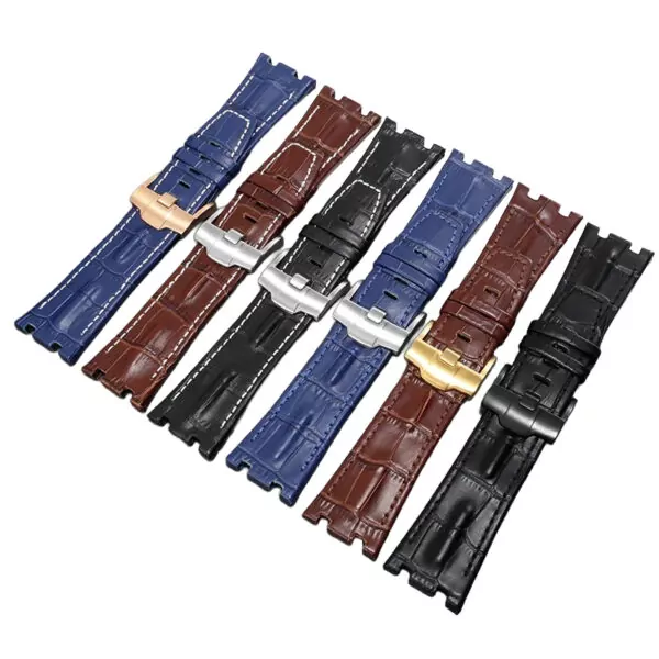 Corned_crocodile_pattern_strap_for_Audemars_Piguet_royal_oak_offshore_ap_3 Brown Crocodile Corned Grain Leather Bracelet for Audemars Piguet Royal Oak Offshore - 28mm