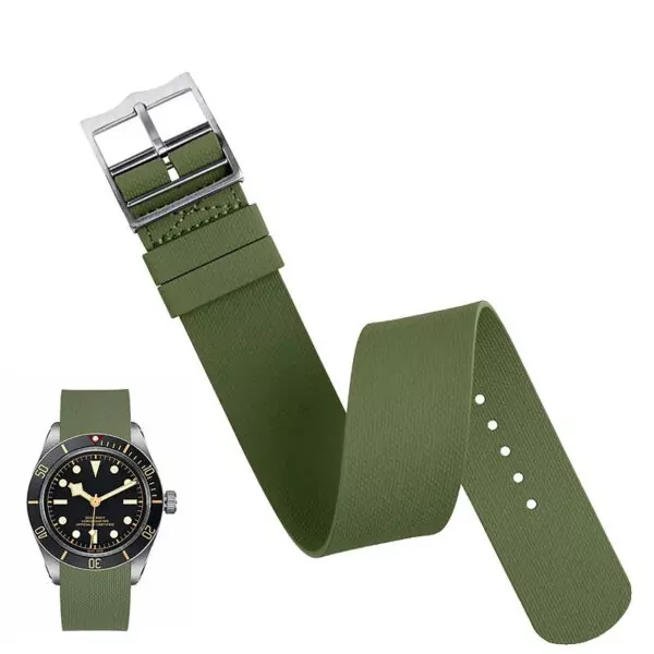 Rubber_Nato_strap_bracelet_for_Tudor_black bay_pellagos_4 Green Nato Strap for Tudor Black Bay, Pelagos in Rubber - 3 sizes