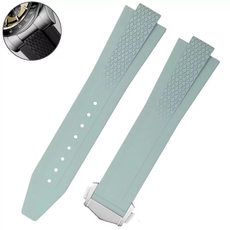 Rubber_Strap_for_Longines_conquest_7 Light Green Strap for Hydroconquest L3 Longines Rubber - 22mm